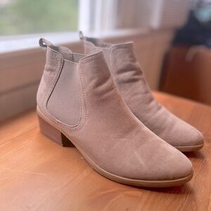 Suede Pull On Ankle Boots